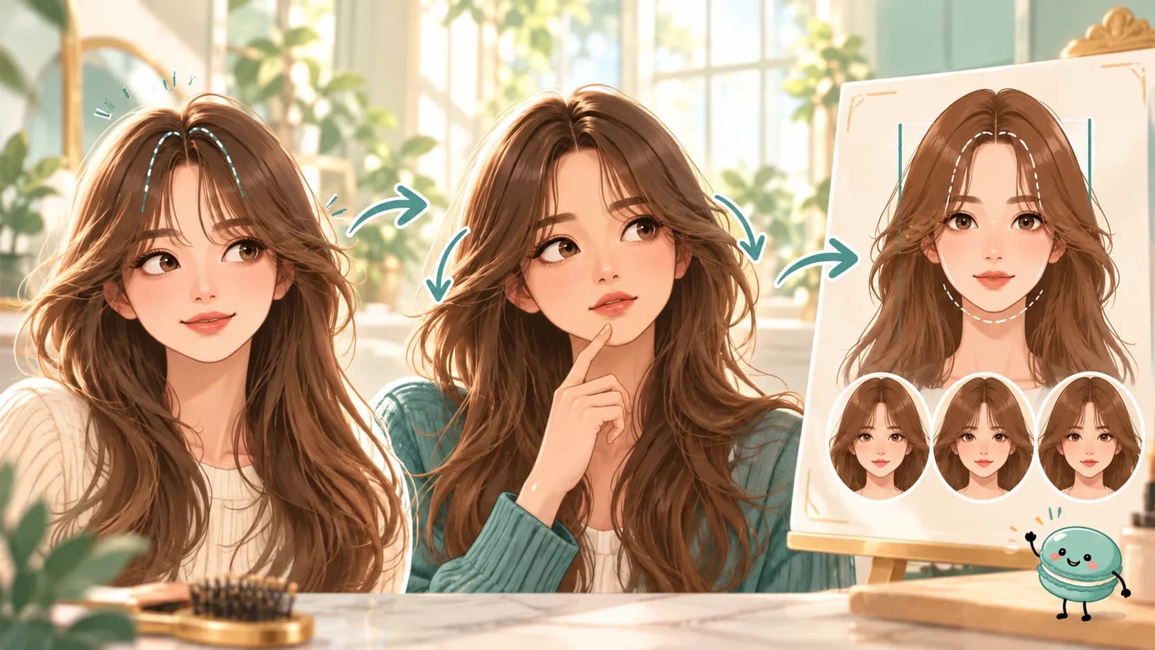 Adjusting Curtain Bangs to Your Features