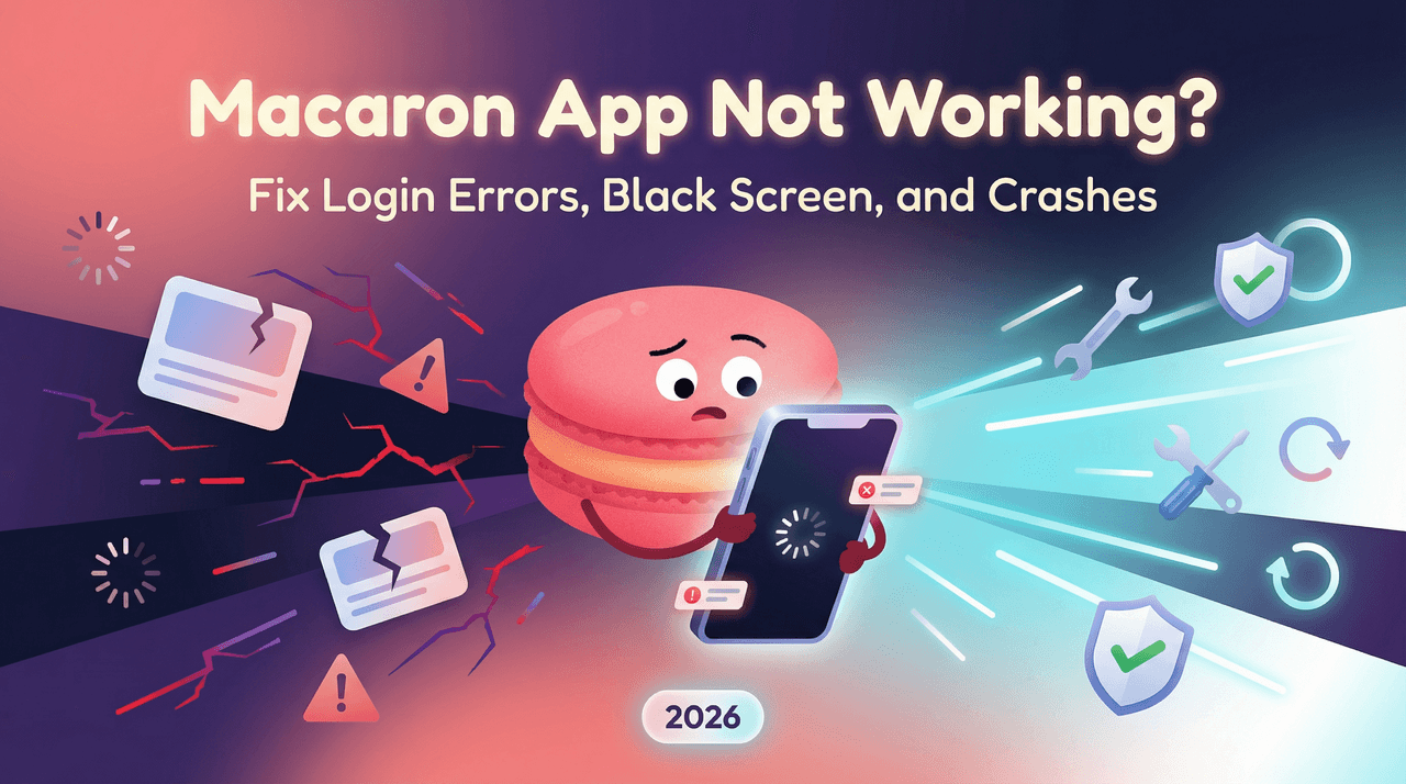 Macaron 应用无法运行?修复登录错误、黑屏和崩溃问题(2026)
