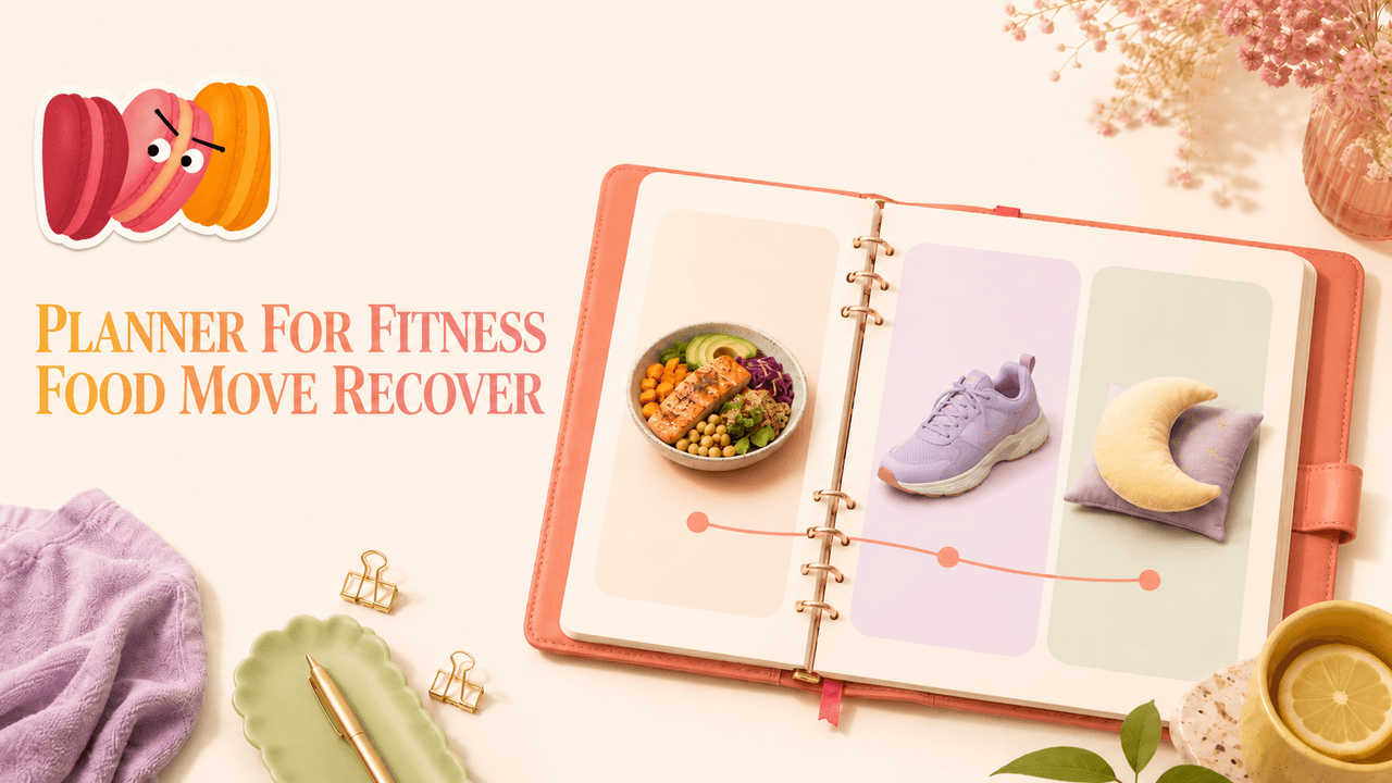 Planner for Fitness: Food, Movement, and Recovery Notes